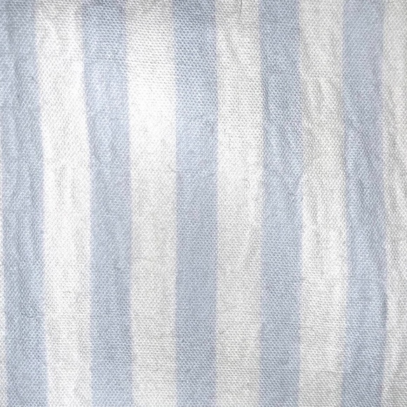 Club Monaco sz 0 light blue & white striped scalloped hem dressy short shorts - Picture 14 of 16